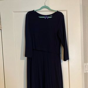Séraphine Maternity and Nursing Dress - Navy - 2/XS